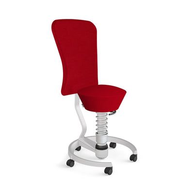 Aeris - Swopper Metallic m. Lehne Rollen Weichboden - Sitzhocker - Mikrofaser (Comfort Gabriel) - rot - 123HomeOffice