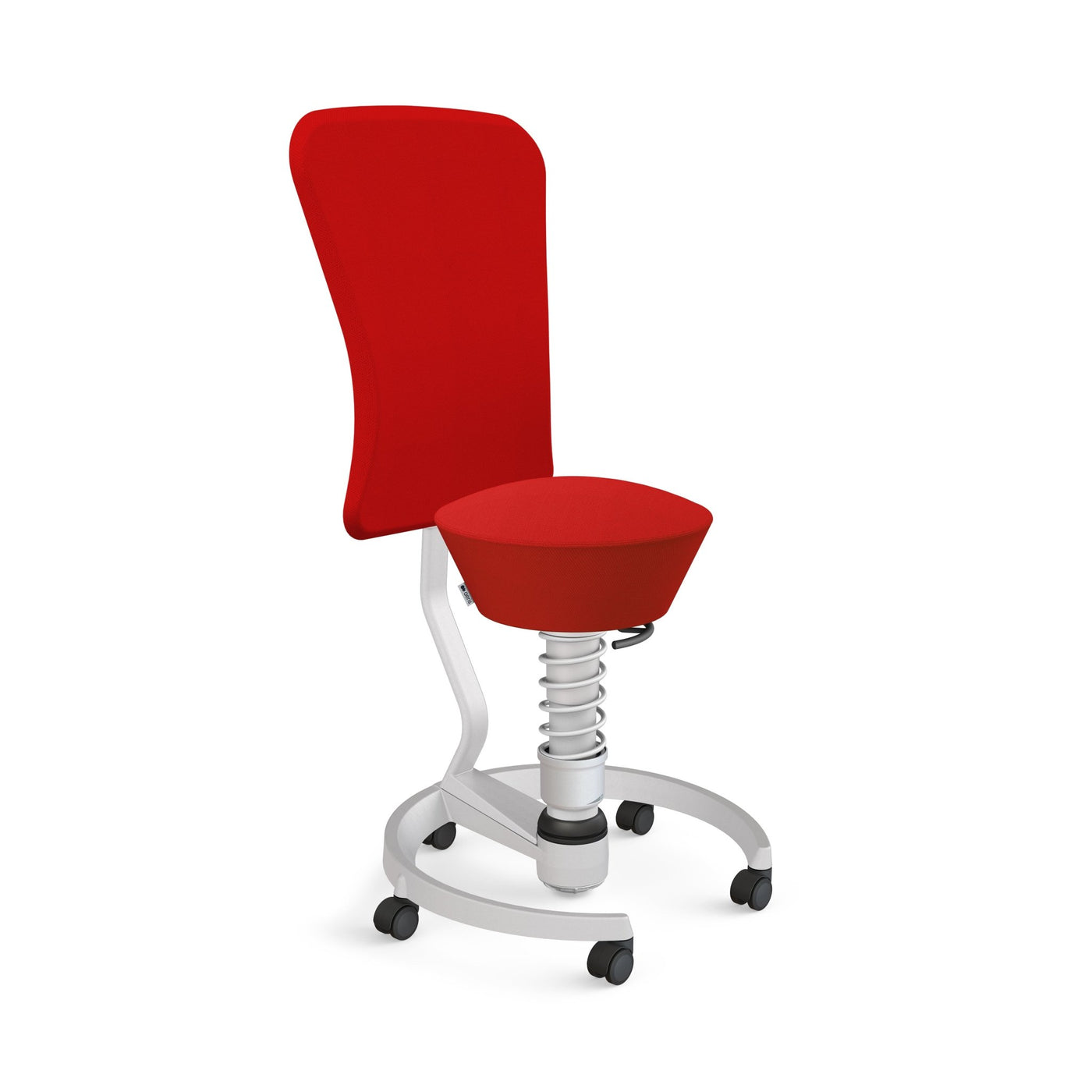 Aeris - Swopper Metallic mit Lehne und Rollen - Sitzhocker - Wollmischung (Select Gabriel) - rot - Hartboden - 123HomeOffice